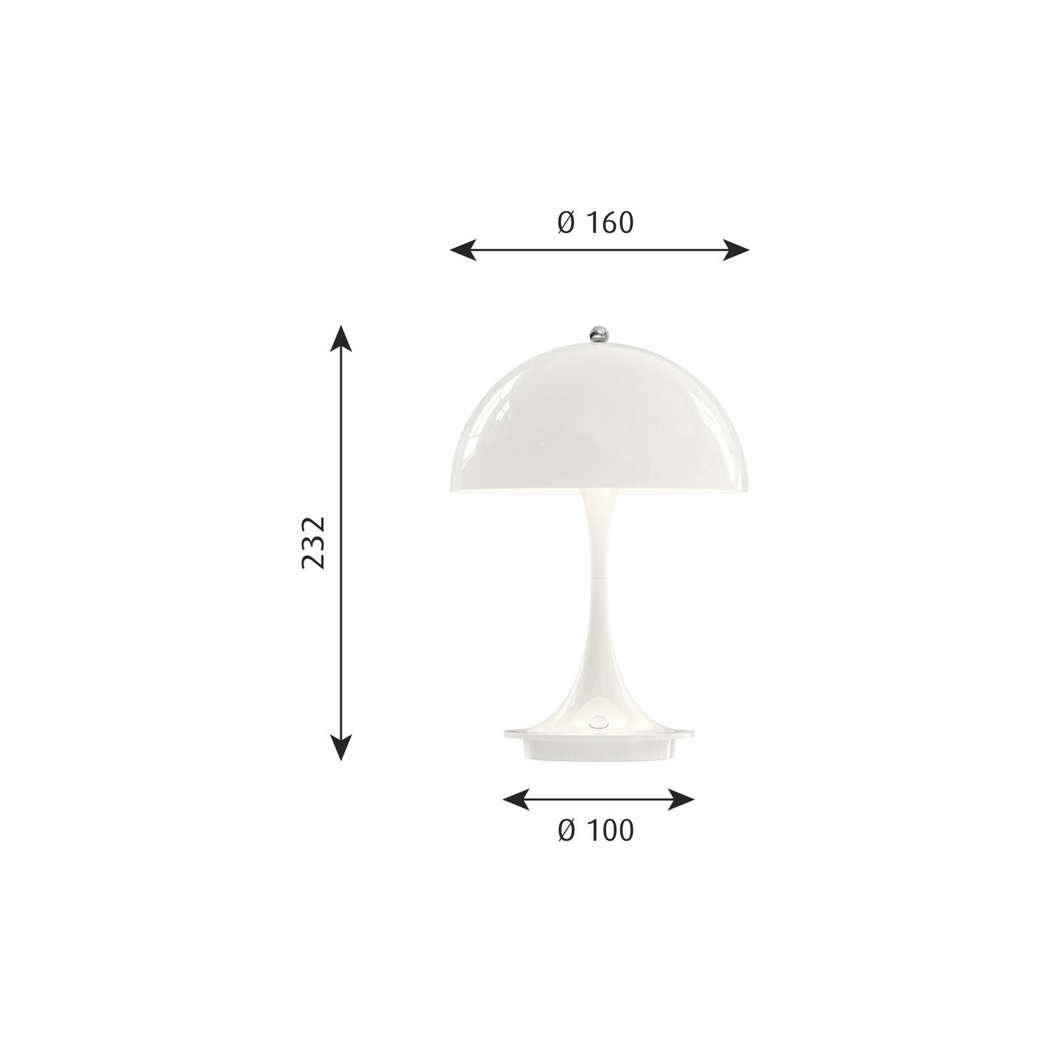 Panthella 160 Portable Table Lamp Metal Orange - Louis Poulsen - Buy online