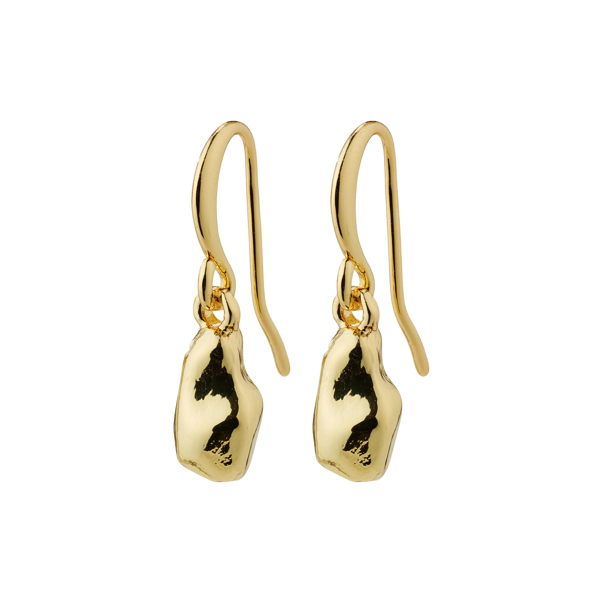 Pilgrim Gold Plated Pulse Hammered Statement Earrings Argento.com