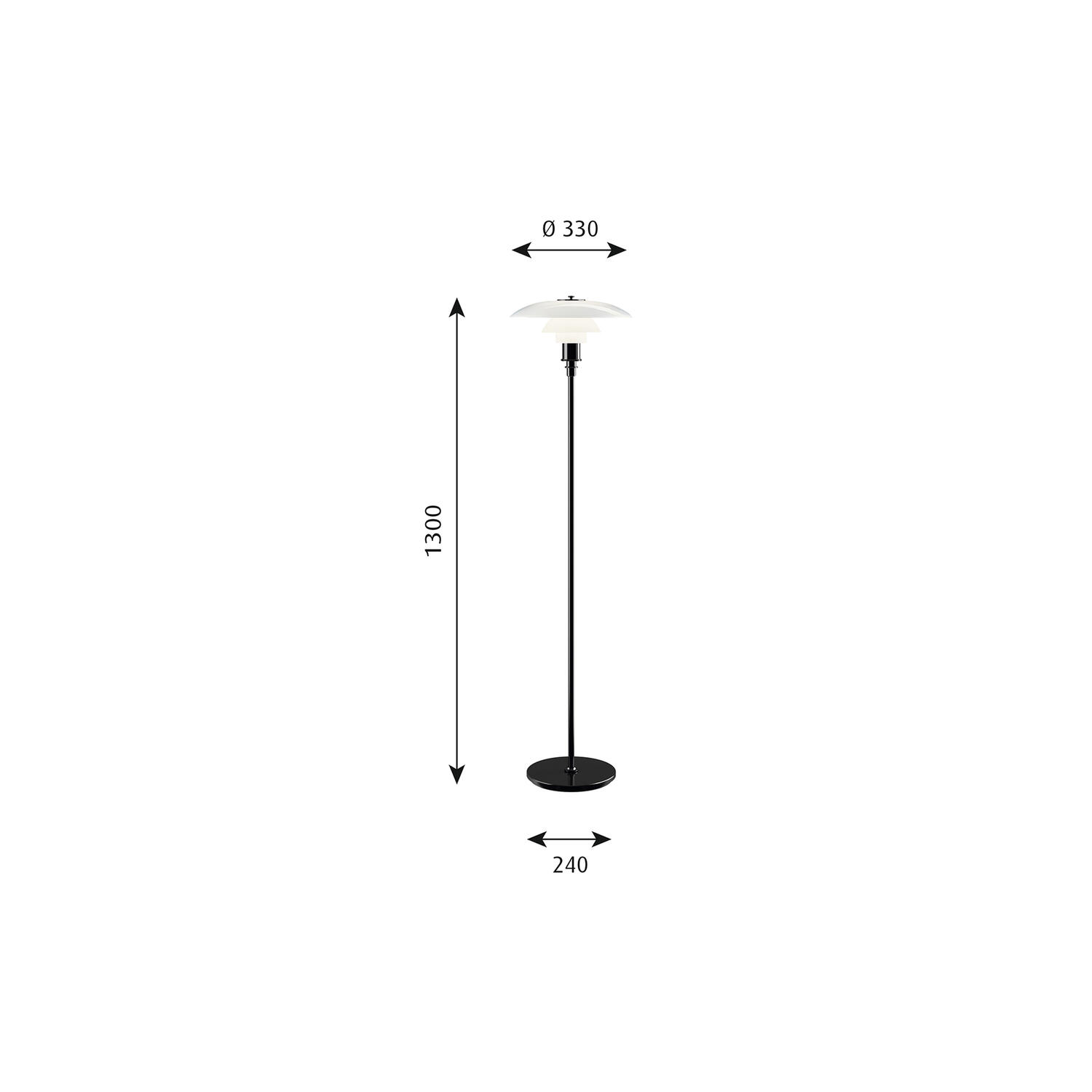Louis Poulsen PH 3½-2 ½ Floor Lamp in Black