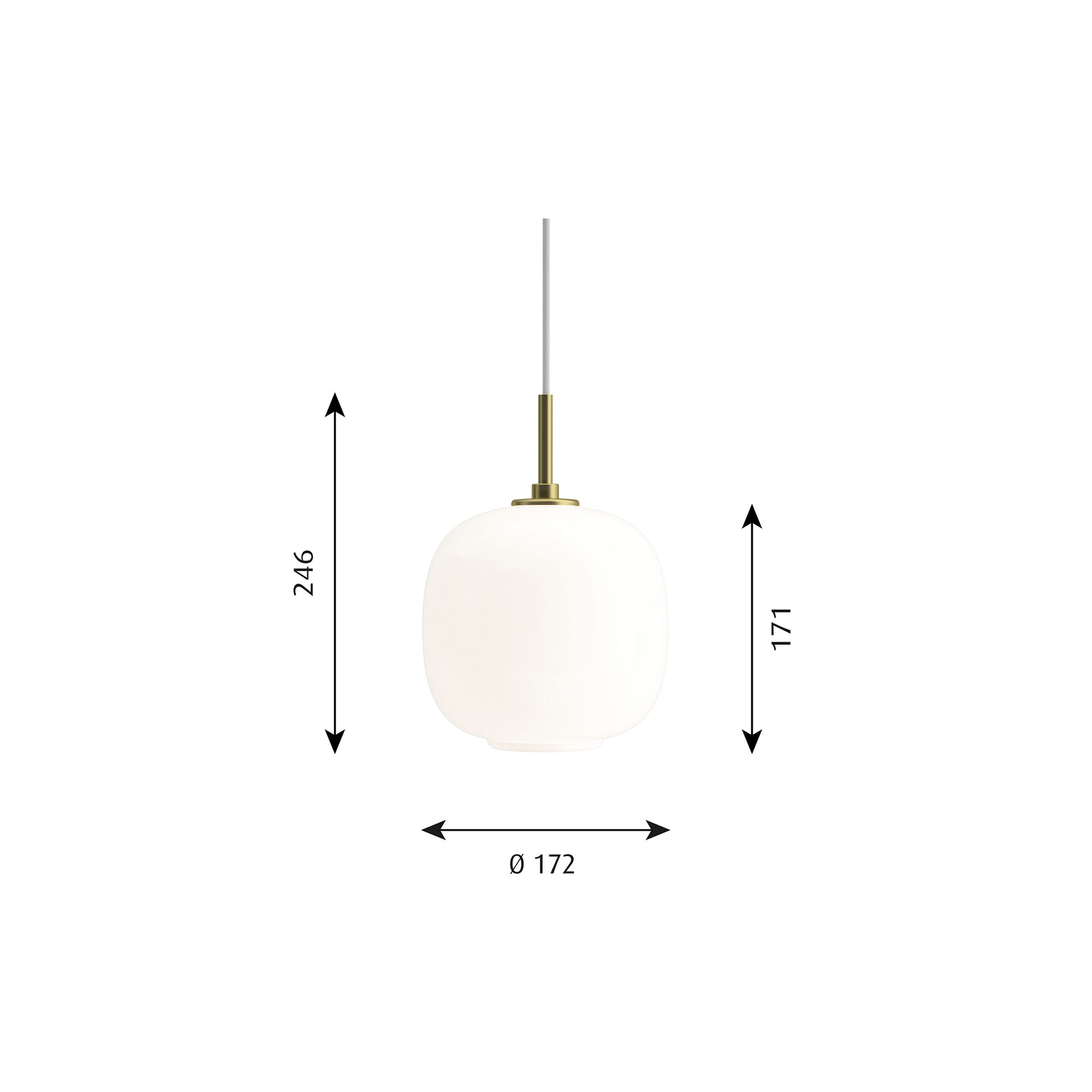 VL45 Radiohus Pendant, opal/brass