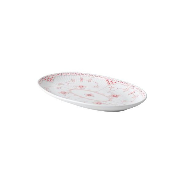 Coral Fluted Half Lace Oval Assiette 23 cm